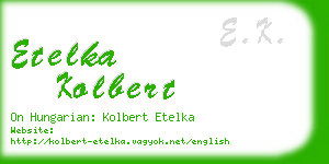 etelka kolbert business card